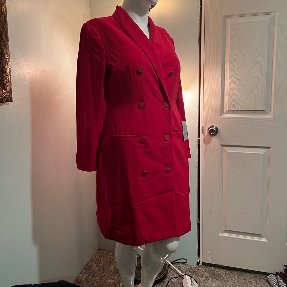 Maggy London Red Double-Breasted Dress